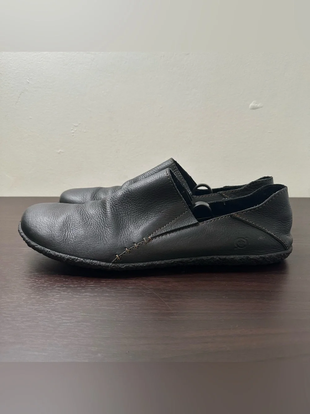 Born Black Leather Minimalist Slip-On Casual Shoes Round Toe Men's 11.5 EU 45.5